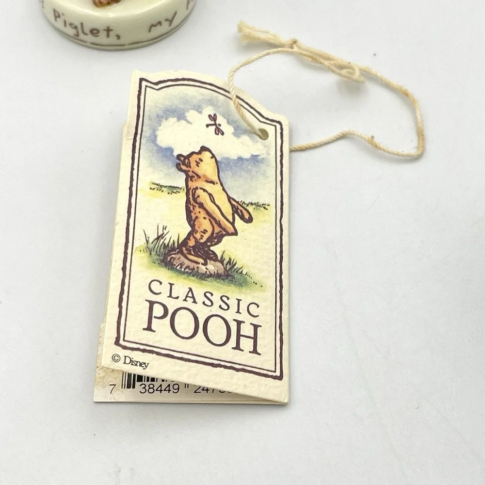 Vintage Disney Classic Pooh Piglet Porcelain Ornament Midwest Cannon Falls 2.5